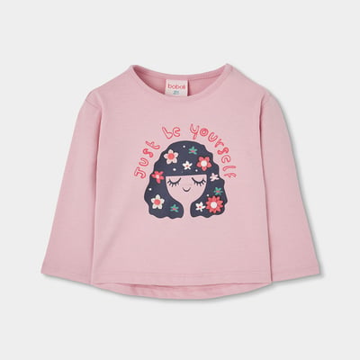 T-shirt en maille fille imprimé fille fleurs BOBOLI