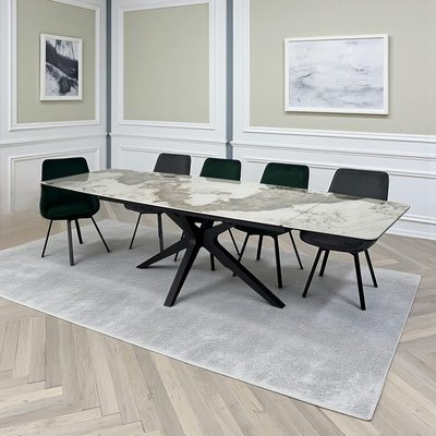 Table céramique extensible effet marbré 180-280 cm LOMBARDIE PIER IMPORT