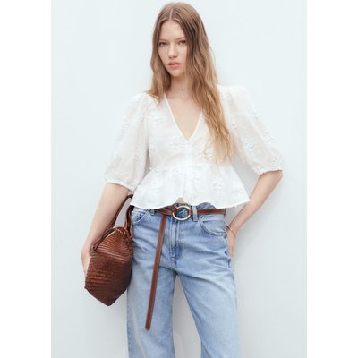 Blouse brodée coton MANGO