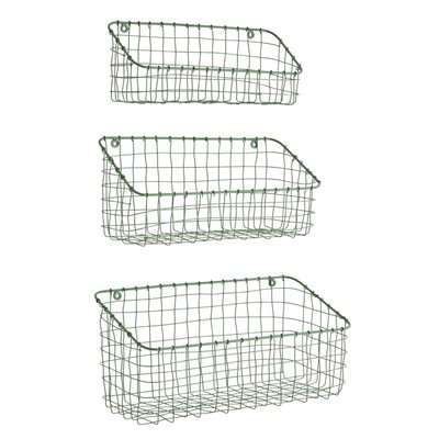 Panier mural métal grillagé  set de 3 MADAM STOLTZ