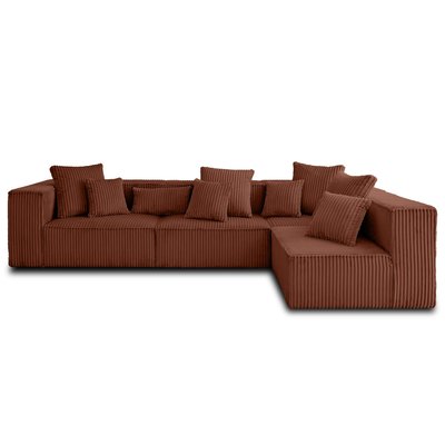 Canapé d'Angle droit en Velours grosses côtes 5 places - COLOMBINE LISA DESIGN