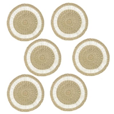 Lot de 6 sets de table rond en roseau tressé SECRET DE GOURMET