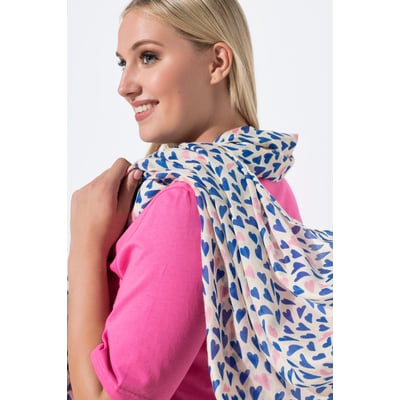 Écharpe, motif petits cœurs multicolores ULLA POPKEN