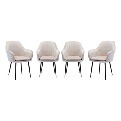 Fauteuil velours et pieds métal (lot de 4) SHELLA SWEEEK