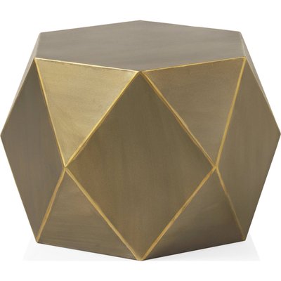 Table d'appoint hexagonale en métal doré finition  vieilli RECOLLECTION