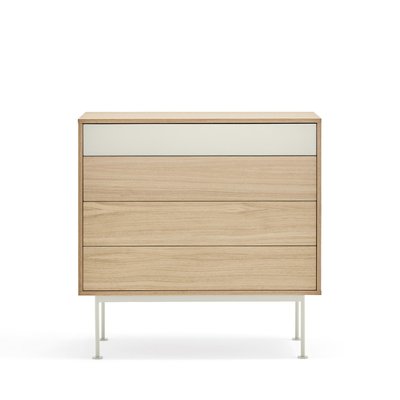 Commode 4 tiroirs en bois L90xH45cm - YOKO TEULAT