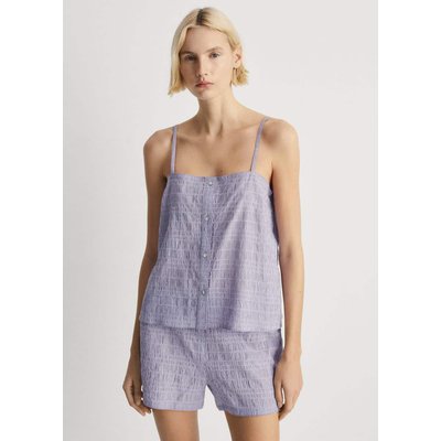 Ensemble pyjama en coton rayé tissé seersucker MANGO