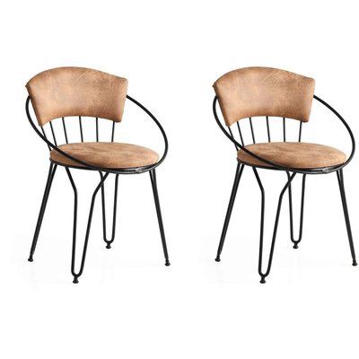 Chaise en métal et velours  Istambul (Lot de 2) HANAH HOME
