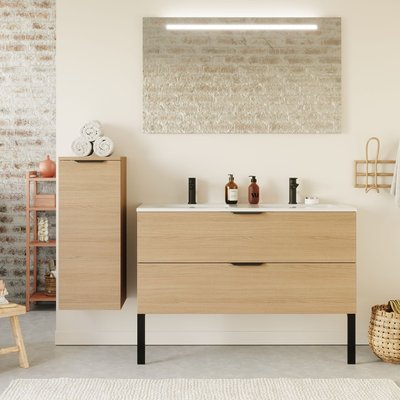 Ensemble double vasque 2 tiroirs + miroir - VENICE HOMIFAB