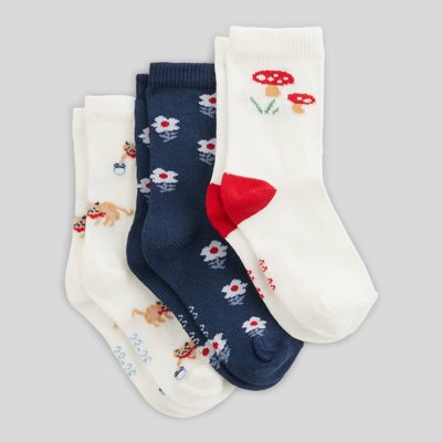 Lot de 3 paires de chaussettes imprimées en coton BIO BOUT'CHOU