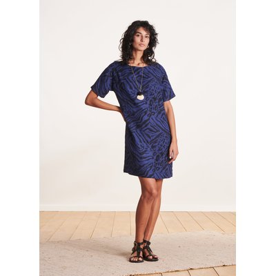 Robe courte en lin à imprimé animalier LA FEE MARABOUTEE