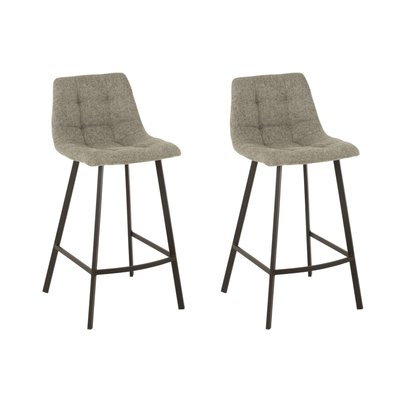 Chaise de bar en tissu et en métal noir ( lot de 2) - OLIVIA HELLIN, DEPUIS 1862