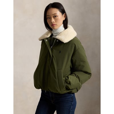 Blouson doudoune court, à col en sherpa POLO RALPH LAUREN