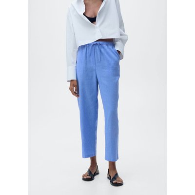 Pantalon droit lin MANGO