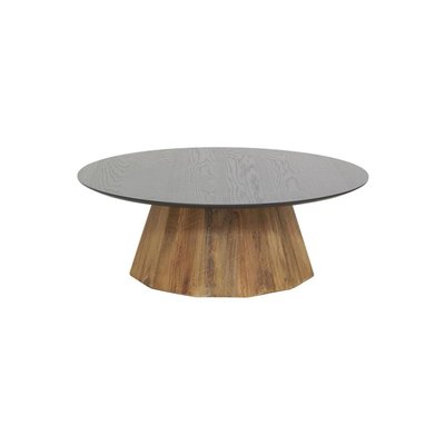 Table basse en pin recyclé naturel et noir REWOOD Grand modèle AUBRY GASPARD