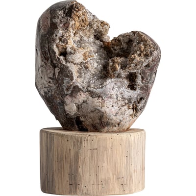 Figurine décorative en quartz et teck RECOLLECTION