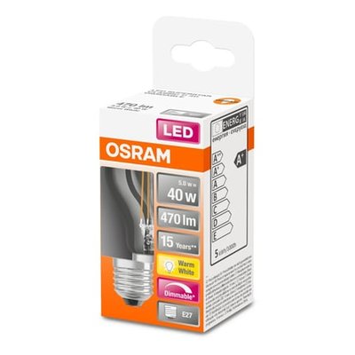 Ampoule Led Sphérique Verre Clair E27 4.5w=40 Chaud Dimmable OSRAM