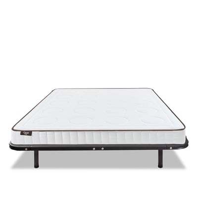 Ensemble Matelas Mémoire de forme CRISTAL avec Cadres à lattes OLYMPE LITERIE