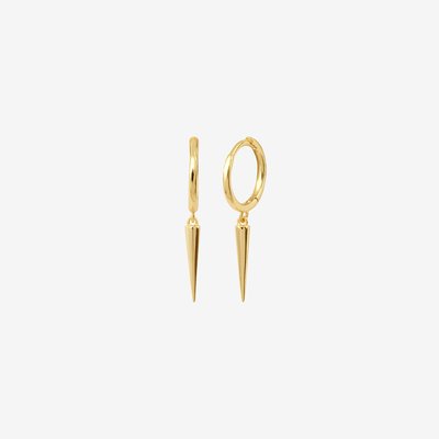 Paire de boucles d'oreilles créoles doré à l'or fin SPIKE CAROLINE NAJMAN