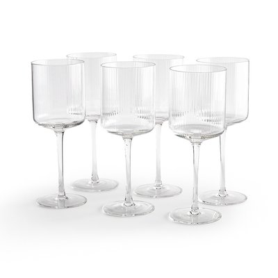 Lot de 6 verres à vin en verre strié, Stria LA REDOUTE INTERIEURS