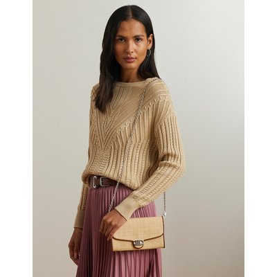 Sac pochette en raphia et cuir à bandoulière ADAIR LAUREN RALPH LAUREN
