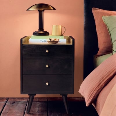 Fresco Mango Wood 3 Drawer Bedside Table SWOON