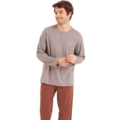 Pyjama long col tunisien en coton EMINENCE