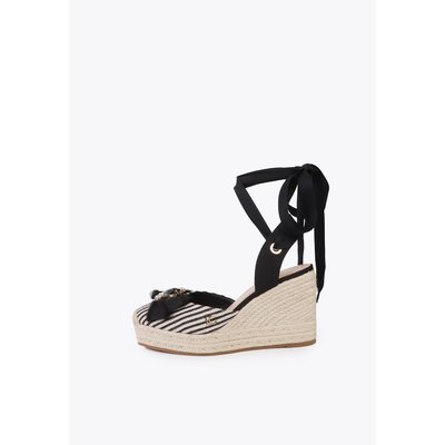 Espadrille compensée à lacets satinés et détail bijou LOLA CASADEMUNT