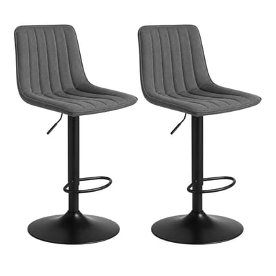 Chaise de bar en tissu coutures verticales (lot de 2) LORA PIER IMPORT