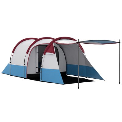 Tente de camping 2-3 pers. porche 3 portes étanchéité 2000 mm sac OUTSUNNY