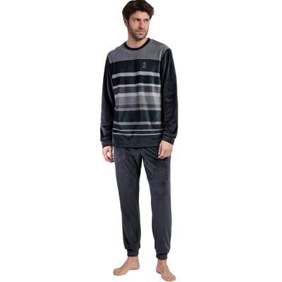 Pyjama velours pantalon top manches longues Stripe Hype ADMAS