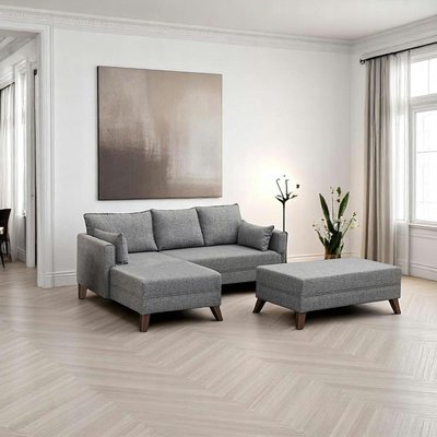 Canapé d’angle convertible gris chiné – côté gauche SPLIT PIER IMPORT