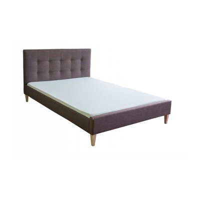 Lit double en tissu rembourre HOMESTYLE4U