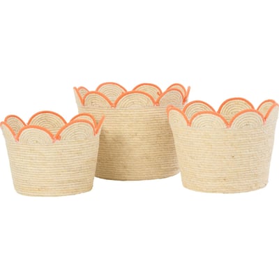 Lot de 3 paniers fleur en fibre végétale RECOLLECTION