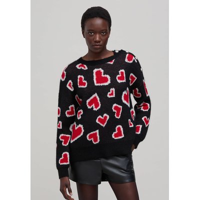 Pull col V manches longues imprimé graphique IKKS