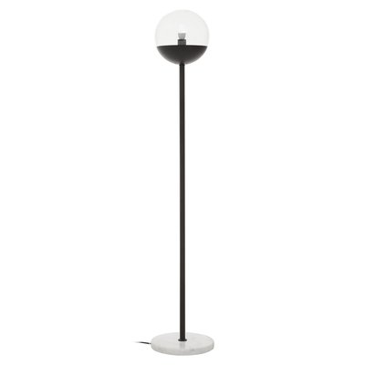 157cm Globe Black Metal Floor Lamp with Marble Base SO'HOME