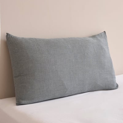 Taie oreiller vichy, gaze de coton, 100% coton bio GOTS MONOPRIX