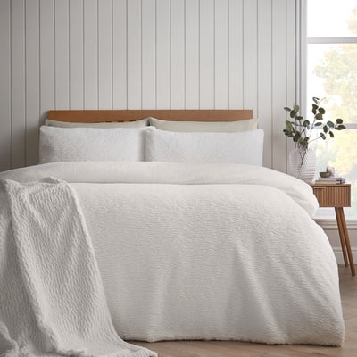 Textu Wave Faux Fur Duvet Cover Set CATHERINE LANSFIELD