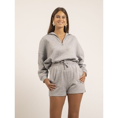 Short molleton gris femme discount
