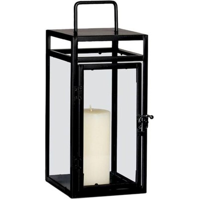 Lanterne noire métal style industriel porte bougie verre élégant RECOLLECTION