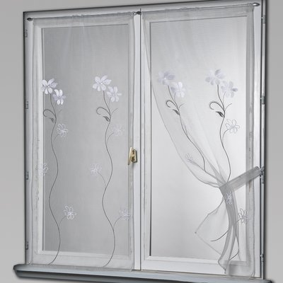 Paire de voilages en organza petits carreaux HOME MAISON