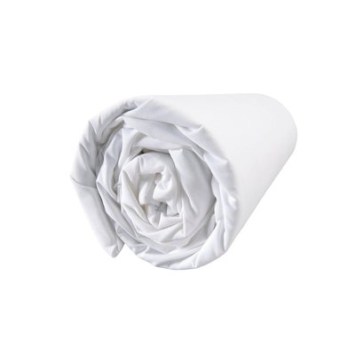 Drap housse en satin de coton lavé bonnet 30cm, NUIT SATINÉE BLANC CERISE