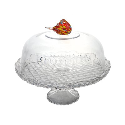 Cloche sur pied Oiseau en verre 30 cm TABLE PASSION