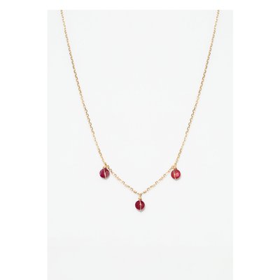 Collier court pampille Sofia - Or 750‰ Rubis YAY PARIS