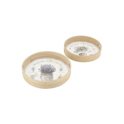 Plateaux ronde en bois naturel "Provence" AUBRY GASPARD