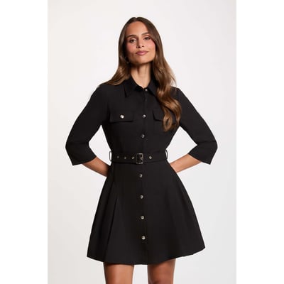 Robe ceinturée col à revers MORGAN