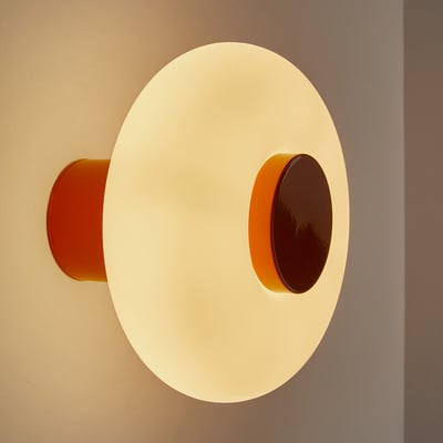 Applique ou plafonnier, en métal fer et opaline, diamètre 21, 5 cm, OMER LA REDOUTE INTERIEURS