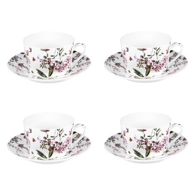 Coffret 4 pièces champêtre avec sous tasses 18 cl TABLE PASSION