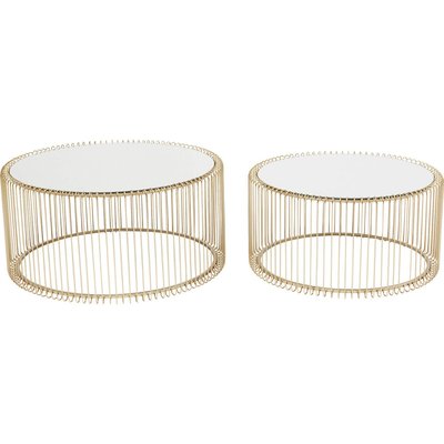 Lot de 2 tables basses rondes, WIRE KARE DESIGN