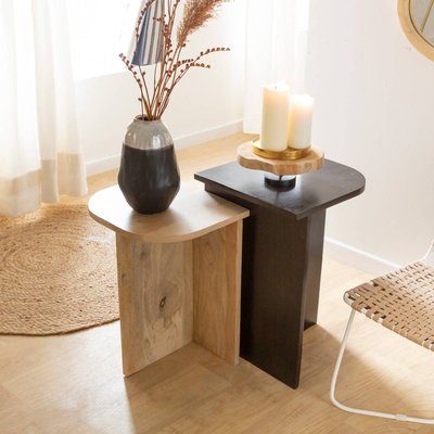 Table basse gigogne en bois de manguier  FARO MADE IN MEUBLES 